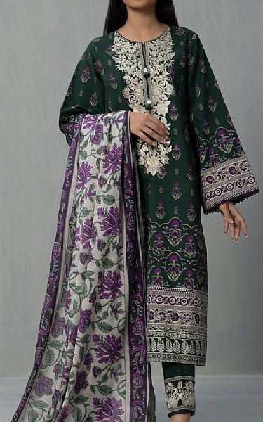 Sapphire Green/Purple Cotton Suit | Pakistani Dresses in USA- Image 1
