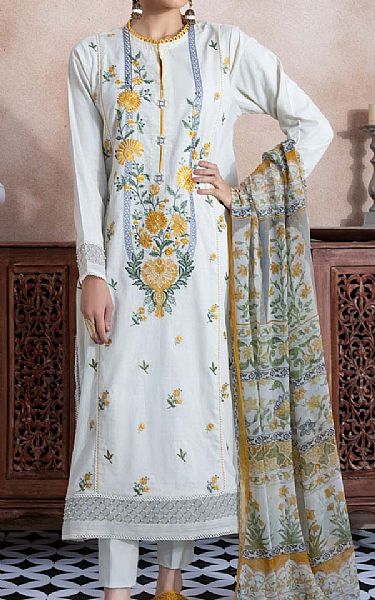 Sapphire White Dobby Suit (2 Pcs) | Pakistani Dresses in USA- Image 1