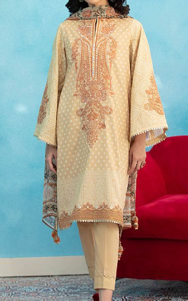Sapphire Beige Lawn Suit (2 Pcs) | Pakistani Dresses in USA- Image 1