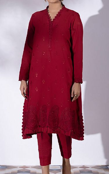 Sapphire Crimson Dobby Suit (2 Pcs) | Pakistani Dresses in USA- Image 1