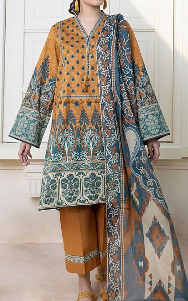 Sapphire Tangerine Orange Lawn Suit | Pakistani Dresses in USA- Image 1