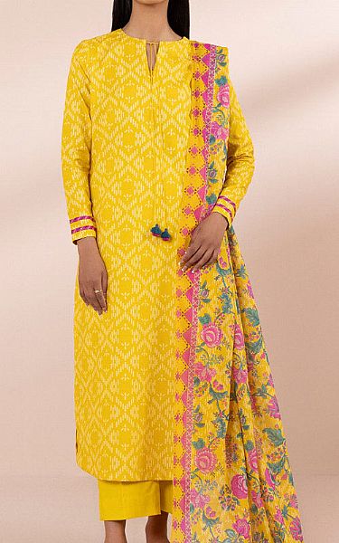 Sapphire Golden Yellow Lawn Suit (2 Pcs) | Pakistani Lawn Suits- Image 1