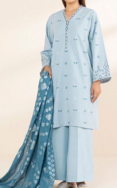 Sapphire Baby Blue Dobby Suit | Pakistani Lawn Dress in USA- Image 1