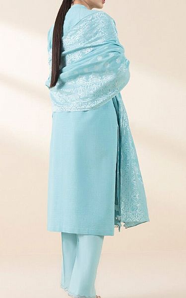 Sapphire Turquoise Dobby Suit | Pakistani Lawn Dress in USA- Image 2
