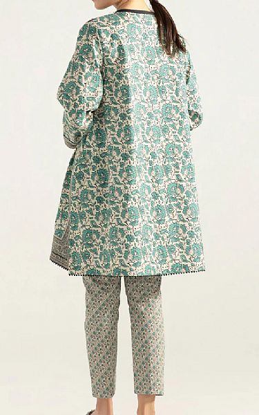 Sapphire Cream/Green Cotton Suit (2 Pcs) | Pakistani Dresses in USA- Image 2