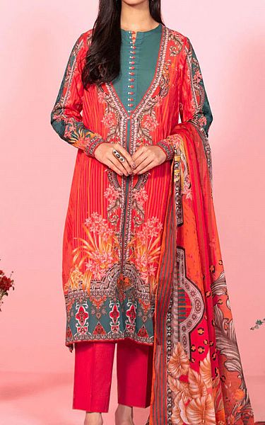 Sapphire Bright Red Lawn Suit (2 Pcs) | Pakistani Dresses in USA- Image 1