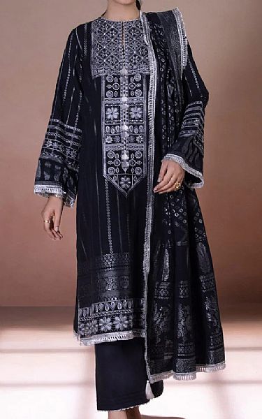 Sapphire Black Jacquard Suit | Pakistani Dresses in USA- Image 1