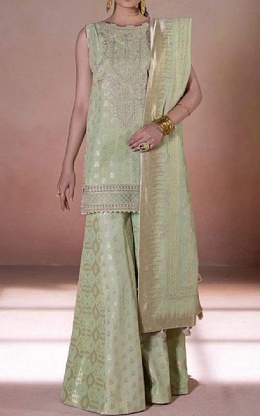 Sapphire Pistachio Green Jacquard Suit | Pakistani Dresses in USA- Image 1