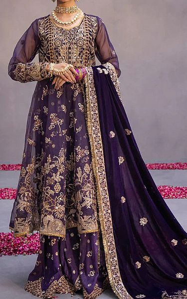 Sapphire Navy Organza Suit | Pakistani Dresses in USA- Image 1