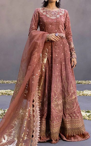 Sapphire Tea Pink Velvet Suit | Pakistani Dresses in USA- Image 1