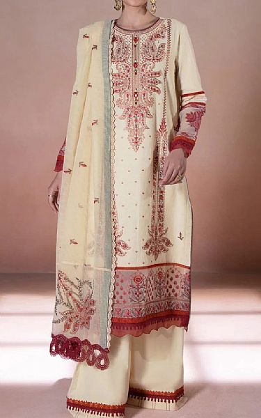 Sapphire Cream Jacquard Suit | Pakistani Dresses in USA- Image 1