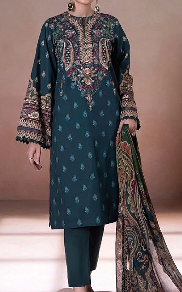Sapphire Teal Cotton Suit | Pakistani Dresses in USA- Image 1