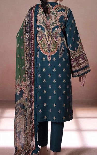 Sapphire Teal Cotton Suit | Pakistani Dresses in USA- Image 2