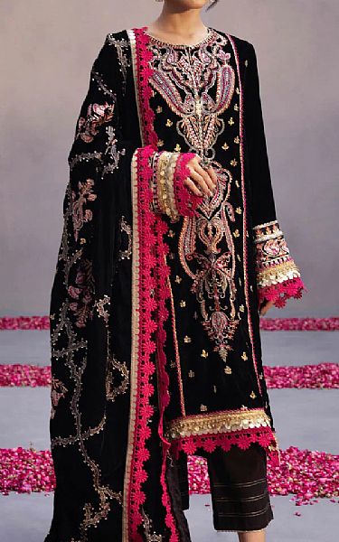Sapphire Black Velvet Suit | Pakistani Dresses in USA- Image 1