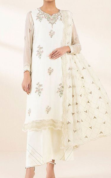 Sapphire Pearl White Chiffon Suit | Pakistani Embroidered Chiffon Dresses USA- Image 1