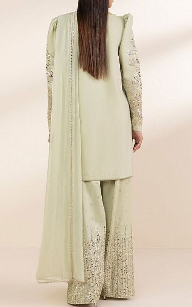Sapphire Mint Green Chambray Suit | Pakistani Lawn Dress in USA- Image 2