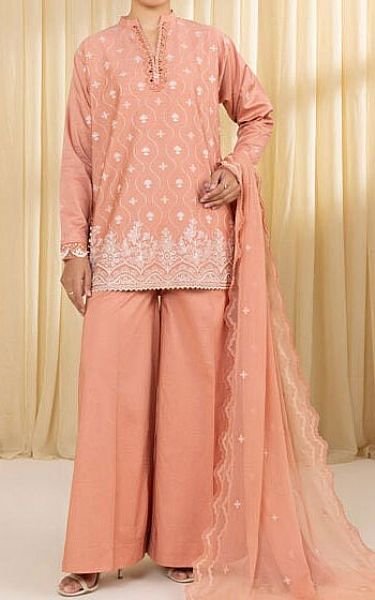Sapphire Peach Cotton Suit | Pakistani Lawn Dress in USA- Image 1