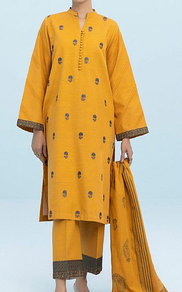Sapphire Mustard Khaddar Suit | Pakistani Winter Dresses- Image 1