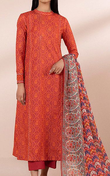 Sapphire Bright Orange Lawn Suit | Pakistani Lawn Suits- Image 1