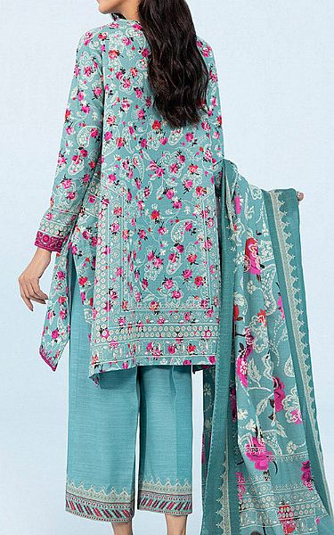 Sapphire Light Turquoise Khaddar Suit | Pakistani Winter Dresses- Image 2