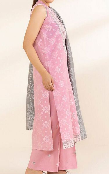 Sapphire Pink Jacquard Suit | Pakistani Lawn Dress in USA- Image 2