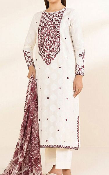 Sapphire Off-white Jacquard Suit | Pakistani Lawn Dress in USA- Image 1