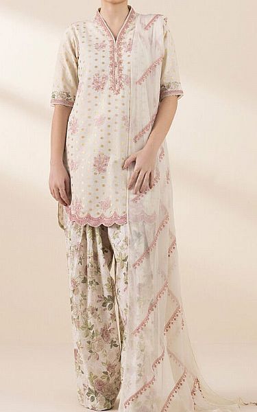 Sapphire Ivory Jacquard Suit | Pakistani Lawn Dress in USA- Image 1