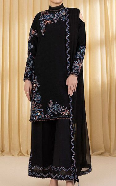 Sapphire Black Jacquard Suit | Pakistani Lawn Dress in USA- Image 1