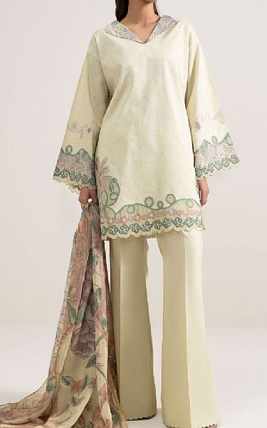 Sapphire Cream Dobby Suit | Pakistani Lawn Dress in USA- Image 1