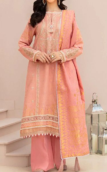 Sapphire Peach Jacquard Suit | Pakistani Dresses in USA- Image 1