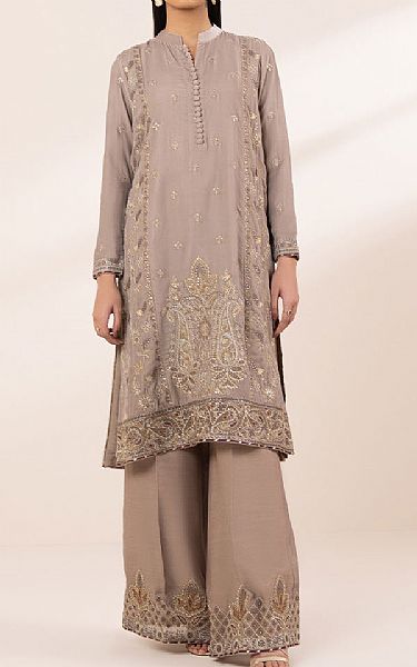 Sapphire Beige Velvet Suit (2 Pcs) | Pakistani Winter Dresses in USA- Image 1