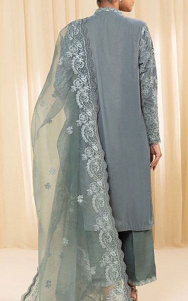 Sapphire Grey Velvet Suit | Pakistani Winter Dresses in USA- Image 2
