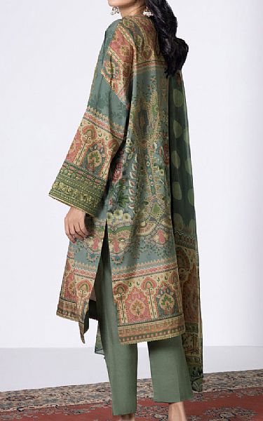 Sapphire Sage Green Silk Suit | Pakistani Embroidered Chiffon Dresses- Image 2