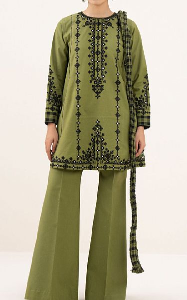 Sapphire Olive Green Lawn Suit | Pakistani Lawn Dress in USA- Image 1