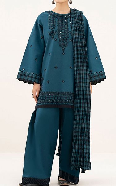 Sapphire Teal Blue Lawn Suit | Pakistani Lawn Dress in USA- Image 1
