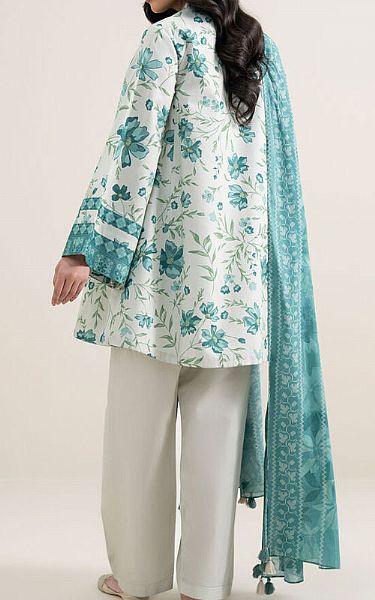 Sapphire White/Turquoise Lawn Suit (2 Pcs) | Pakistani Lawn Dress in USA- Image 2
