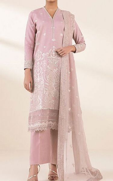 Sapphire Red Cotton Satin Suit | Pakistani Lawn Dress in USA- Image 1