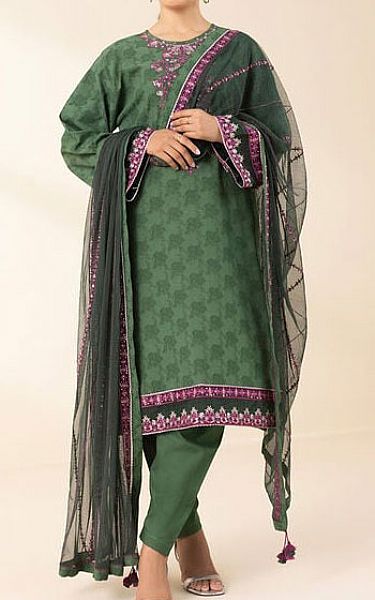 Sapphire Green Cotton Suit | Pakistani Lawn Dress in USA- Image 1