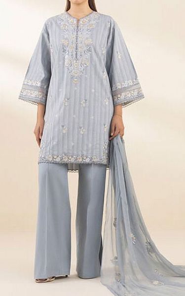 Sapphire Light Grey Cotton Suit | Pakistani Lawn Dress in USA- Image 1