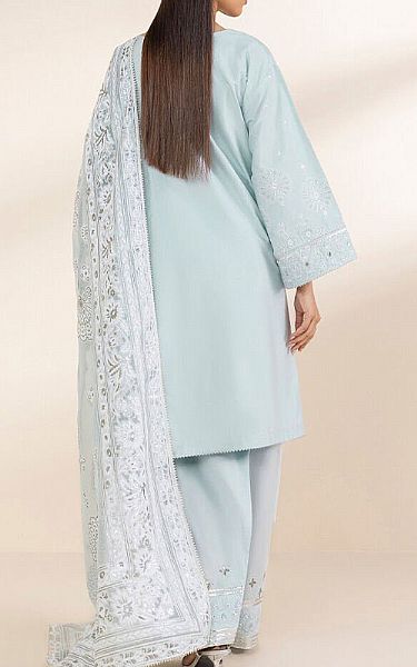Sapphire Light Turquoise Chambray Suit | Pakistani Lawn Dress in USA- Image 2