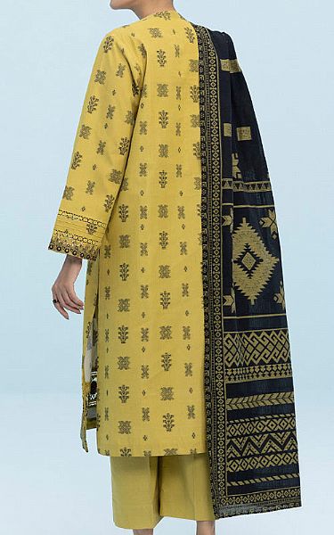 Sapphire Pastel Yellow Jacquard Suit | Pakistani Winter Dresses- Image 2