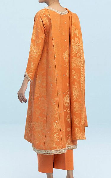 Sapphire Orange Jacquard Suit | Pakistani Winter Dresses- Image 2