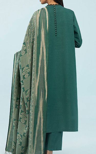 Sapphire Bottle Green Khaddar Suit | Pakistani Winter Dresses- Image 2