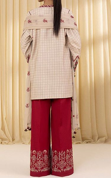 Sapphire Ivory/Maroon Dobby Suit | Pakistani Lawn Dress in USA- Image 2