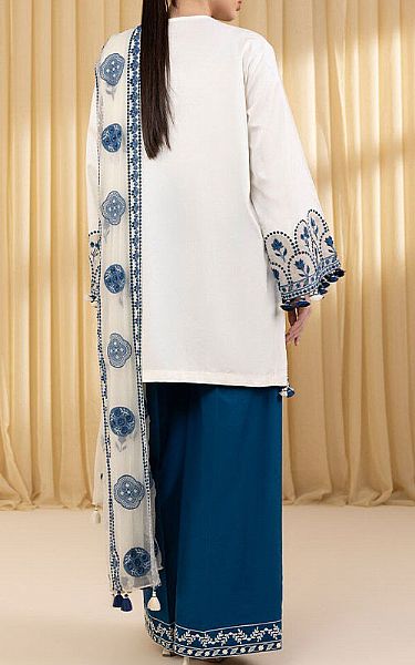 Sapphire Off-white/Blue Cotton Satin Suit | Pakistani Lawn Dress in USA- Image 2