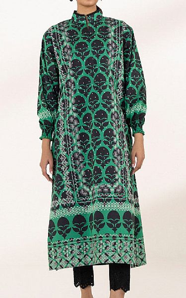Sapphire Green/Black Lawn Kurti | Pakistani Lawn Suits- Image 1