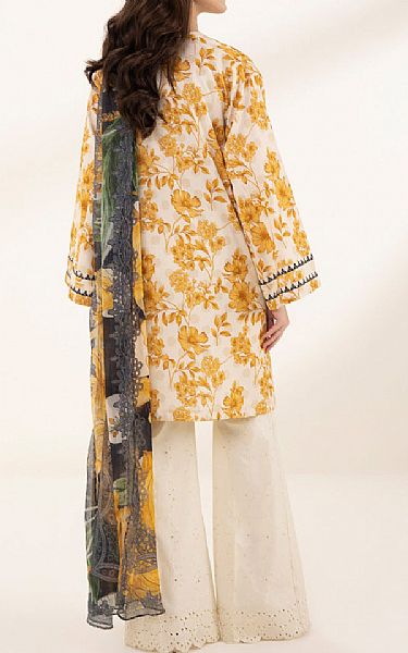 Sapphire Off White/Mustard Lawn Suit (2 pcs) | Pakistani Lawn Suits- Image 2