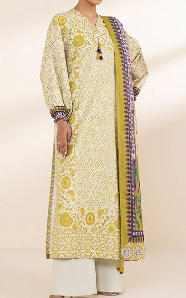 Sapphire Mustard/Off White Lawn Suit (2 pcs) | Pakistani Lawn Dress in USA- Image 1
