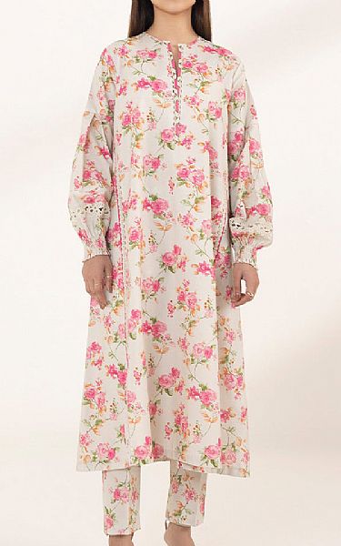 Sapphire Ivory/Pink Lawn Suit (2 pcs) | Pakistani Lawn Suits- Image 1