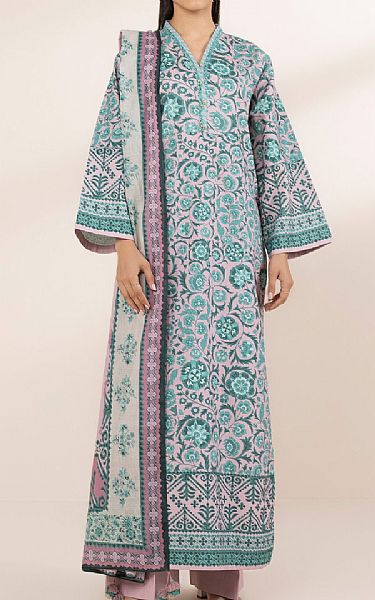 Sapphire Pink/Aqua Lawn Suit (2 pcs) | Pakistani Lawn Dress in USA- Image 1